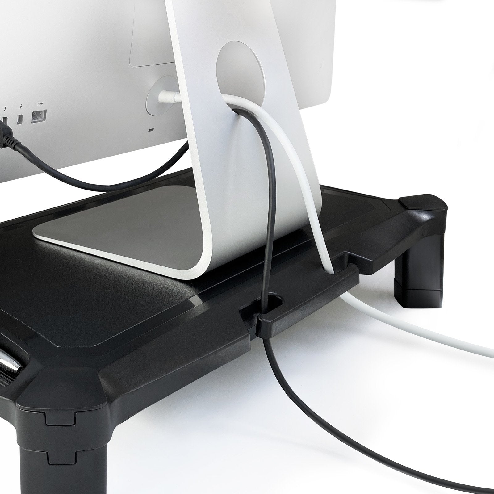 Tooq Soporte Elevador Con Cajon Para Monitor O Portatil - Regulable En Altura - Peso Max 10kg - Negro