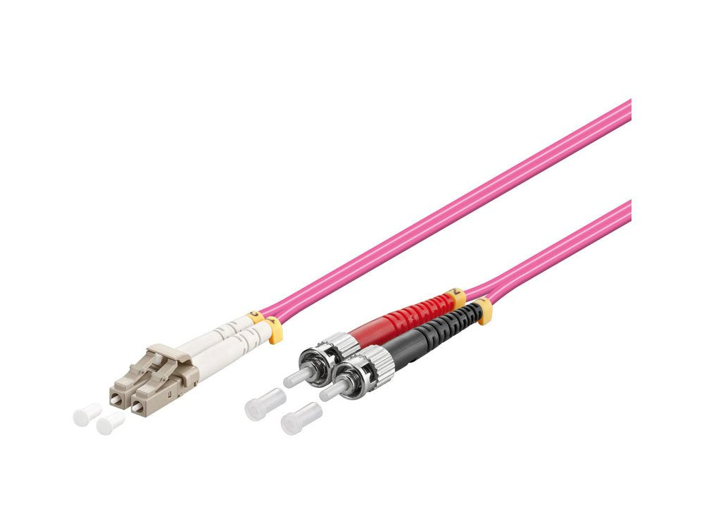 Cable De Red Lwl Duplex Om4 (Multimode, 50 125) Lc St, Lszh, Austauschbare Polarität, 0,5m, Good Connections®