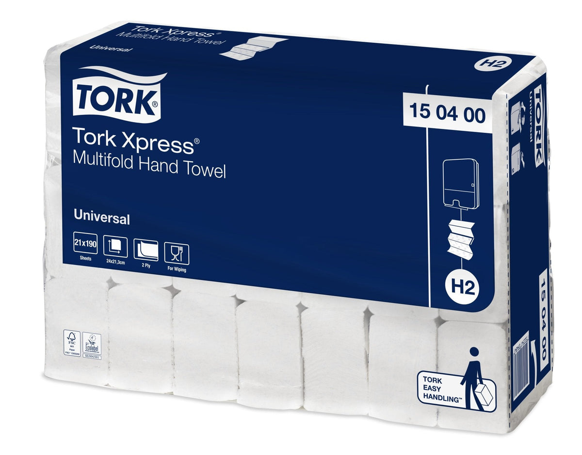 Tork Toallas De Papel 150400 Xpress H2 Universal Interfold-Falzung 2 Capas 3.990 Paños