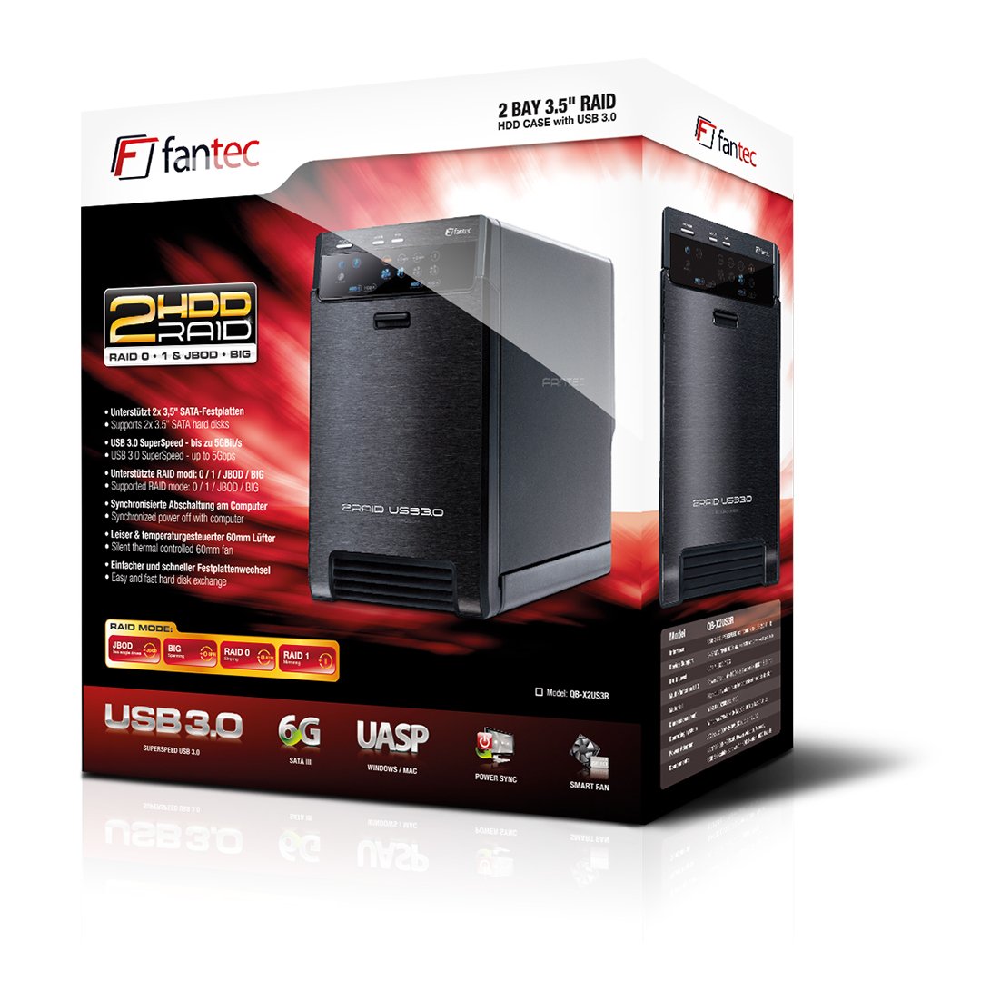 Fantec Qb-X2us3r Black 2x3,5 Sata Raid Hdd Usb3.0