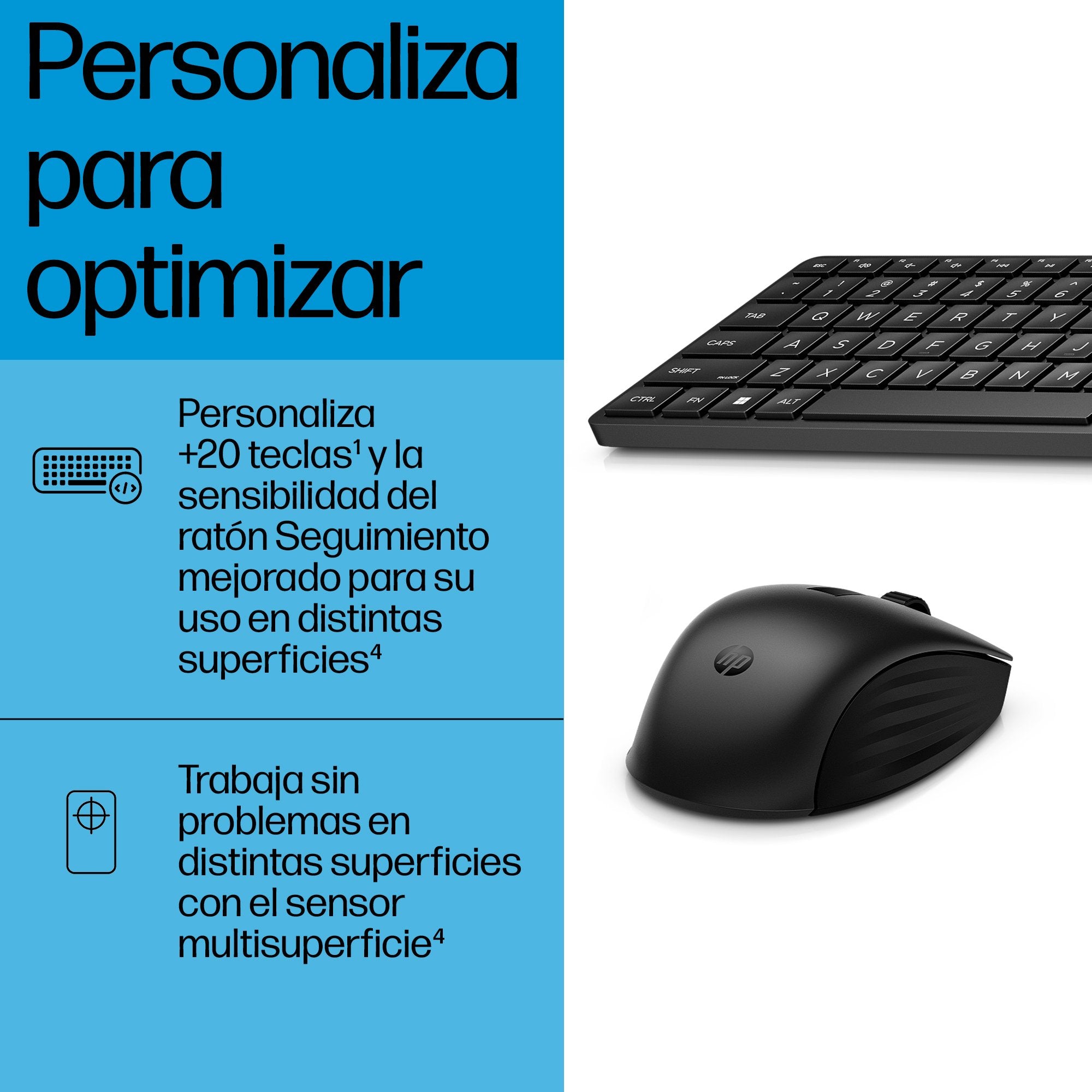 EAN 0198122959440 - HP 655 Wireless Keyboard and Mouse Combo teclado Ratón incluido Oficina RF inalámbrico Negro imagen 6