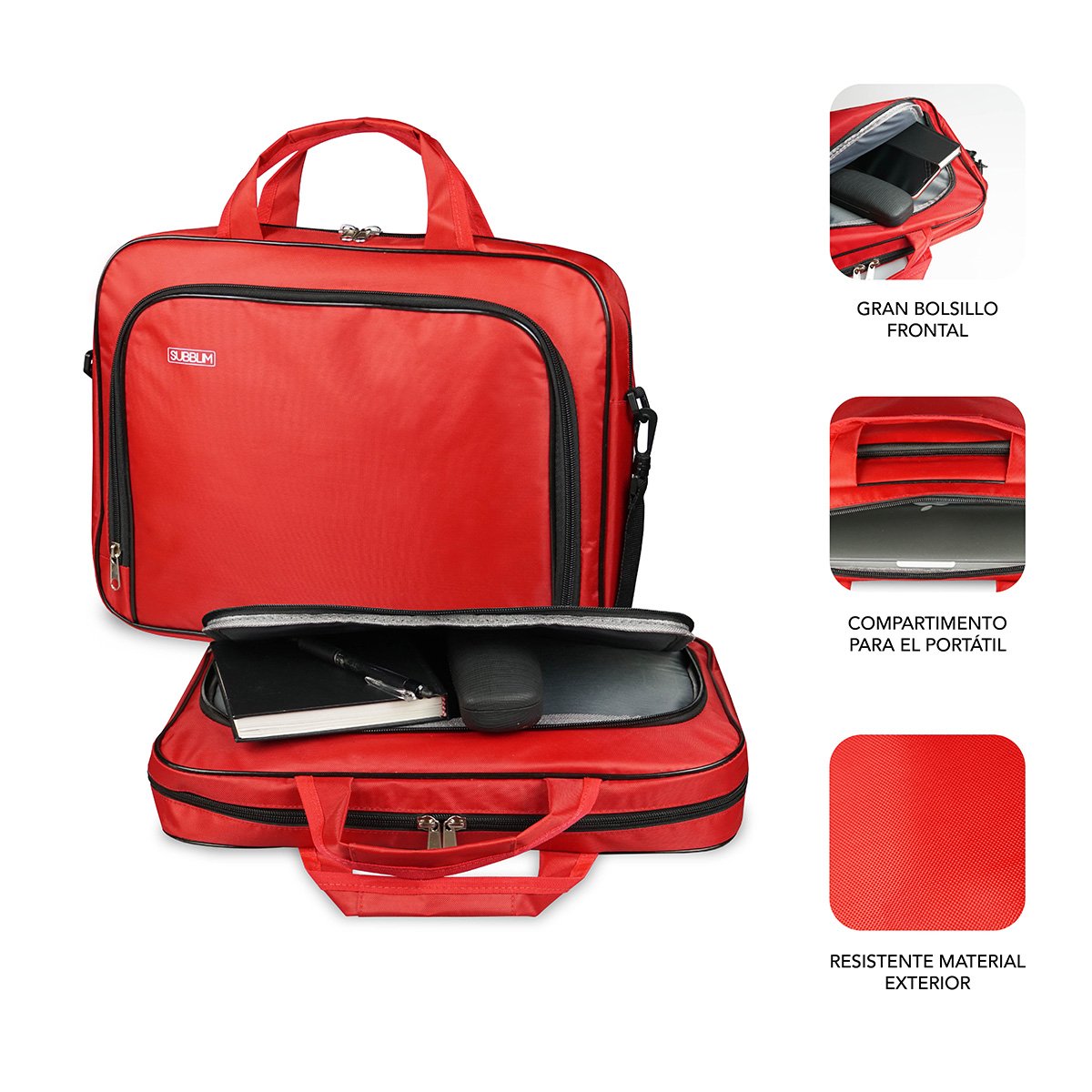 EAN 8436586741273 - SUBBLIM SUB-LB-1OLB052 maletines para portátil 40,6 cm (16") Maletín Toploader Rojo imagen 2