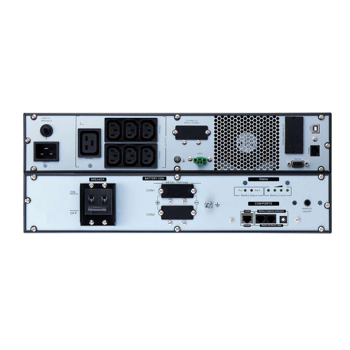Sai Apc Easy Ups On-Line Ups (Montaje En Bastidor) Ca 230 V 2700 Vatios 3000 Va Ion De Litio Usb Rs-232 Conectores De Salida: 7 4u 19" Negro Con Plata Para Modbus Card Srvsmb001