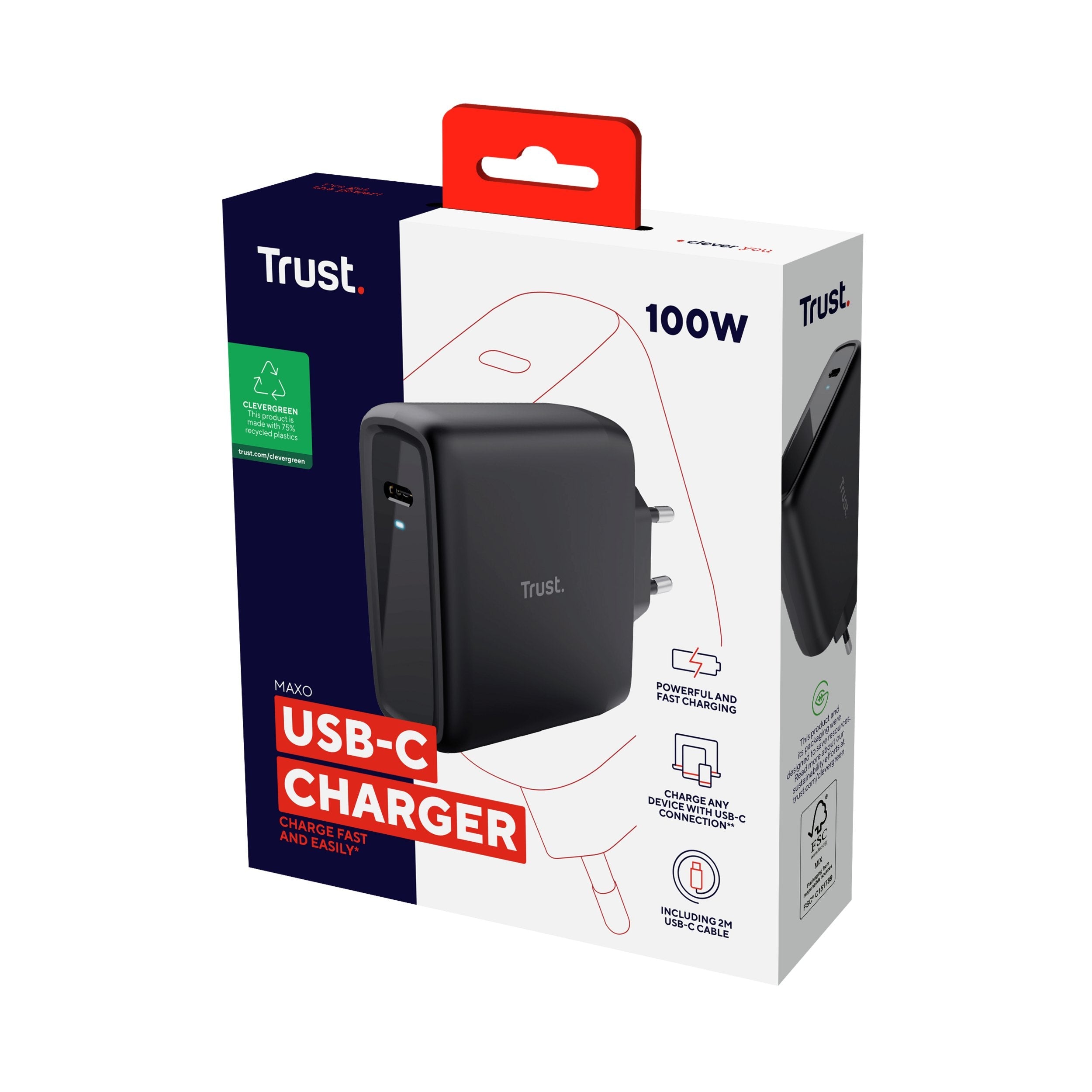 Cargador De Pared Trust Maxo 1xusb Tipo-C 100w