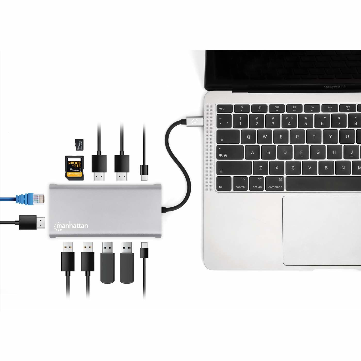 Manhattan 12-In1 Docking 3xhdmi 4xusb Usb-C Dp Rj45