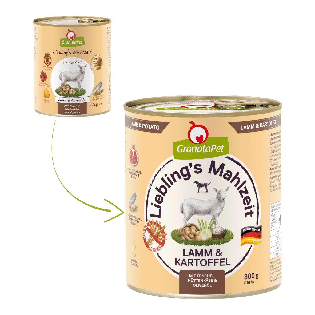 EAN 4260165184014 - GranataPet 184014 alimento húmedo para perros Cordero, Patata Adulto 800 g imagen 3