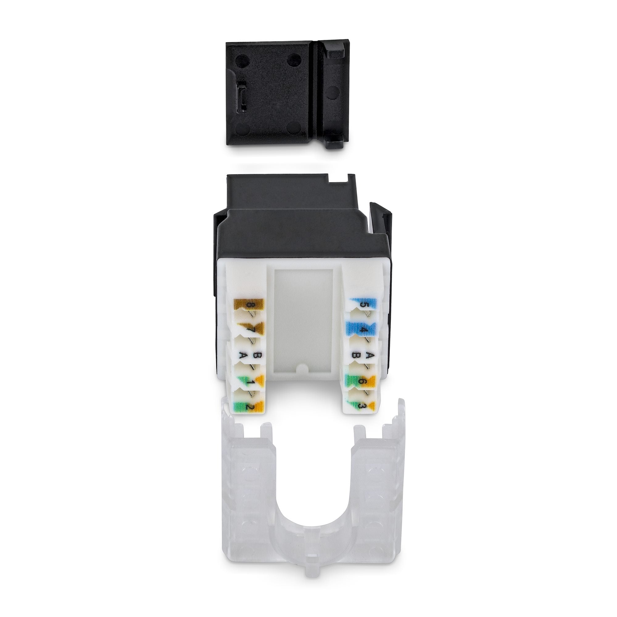 Startech.Com Cat6 Keystone Jack Módulo, Pack De 24 Rj45 Ethernet Keystone Conector Hembra, Utp Cat6 Wandbuchse, 180 Grad 110 Punch Down Conector Hembra, Negro, Plano, Negro, Rj-45, Conector Hembra, Conector Hembra, 10gbase-T