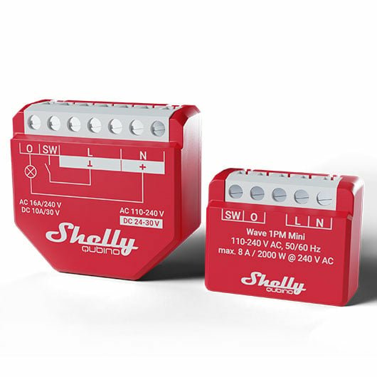 Shelly Qubino Wave 1pm Mini Interruptor Inteligente Rojo