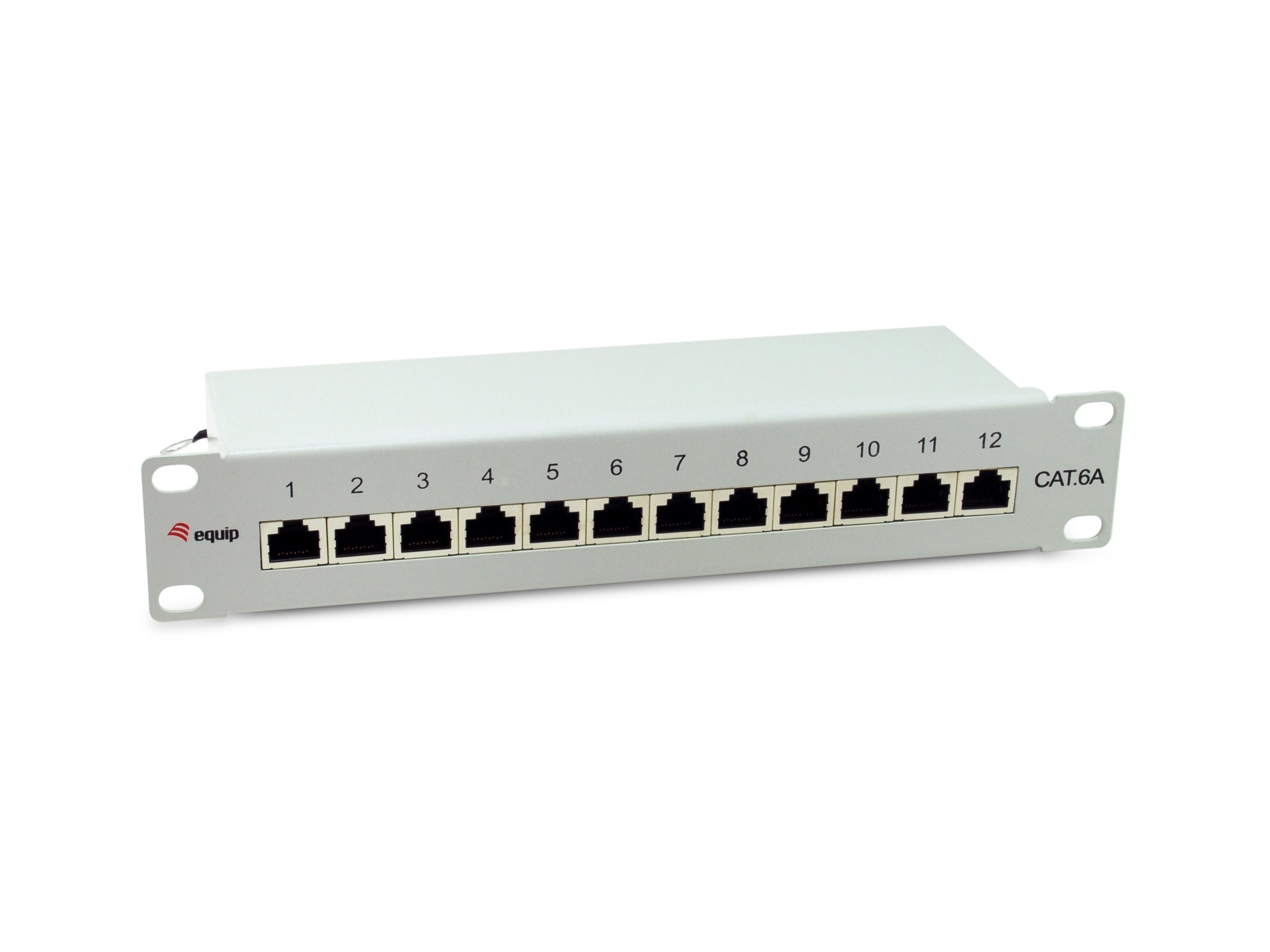 Equip Patchpanel 12x Rj45 Cat6a 10" Ftp 1he Premium Gris Claro