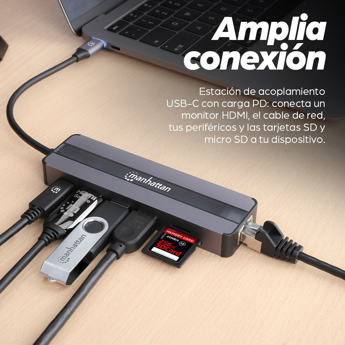 EAN 0766623153928 - Manhattan 153928 base para portátil y replicador de puertos Alámbrico USB 3.2 Gen 1 (3.1 Gen 1) Type-C Ne imagen 10
