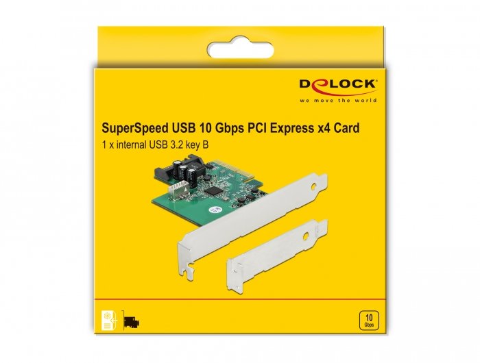 Delock Tarjeta Pci Express A 1 X Interno Usb 3.2 Gen 2 Clave B Hembra De 20 Pines