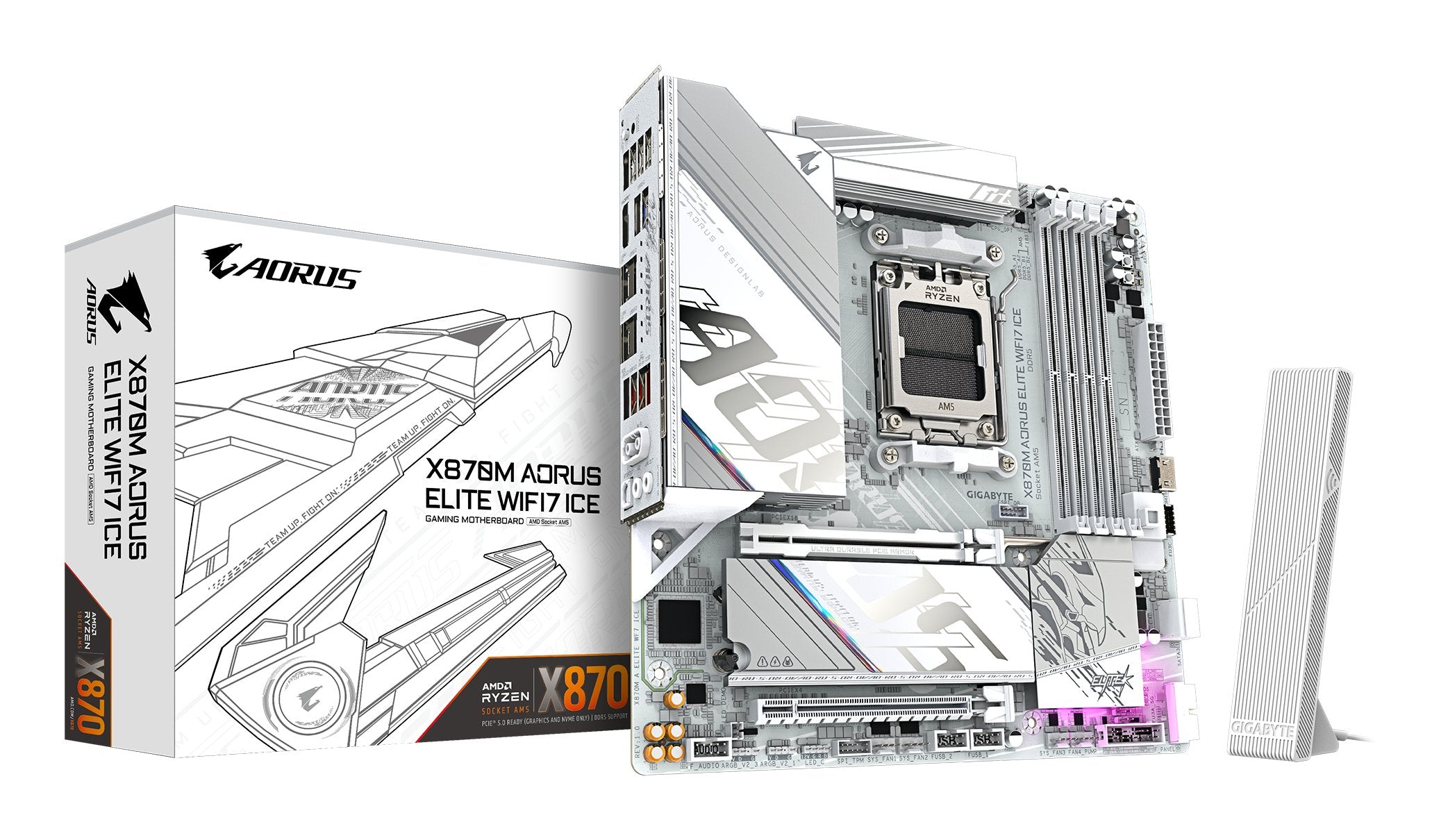 Placa Base Gigabyte X870m Aorus Elite Wifi7 Ice X870,Am5,Atx,Dd X870m A Elite Wf7 Ice X870m A Elite Wf7 Ice