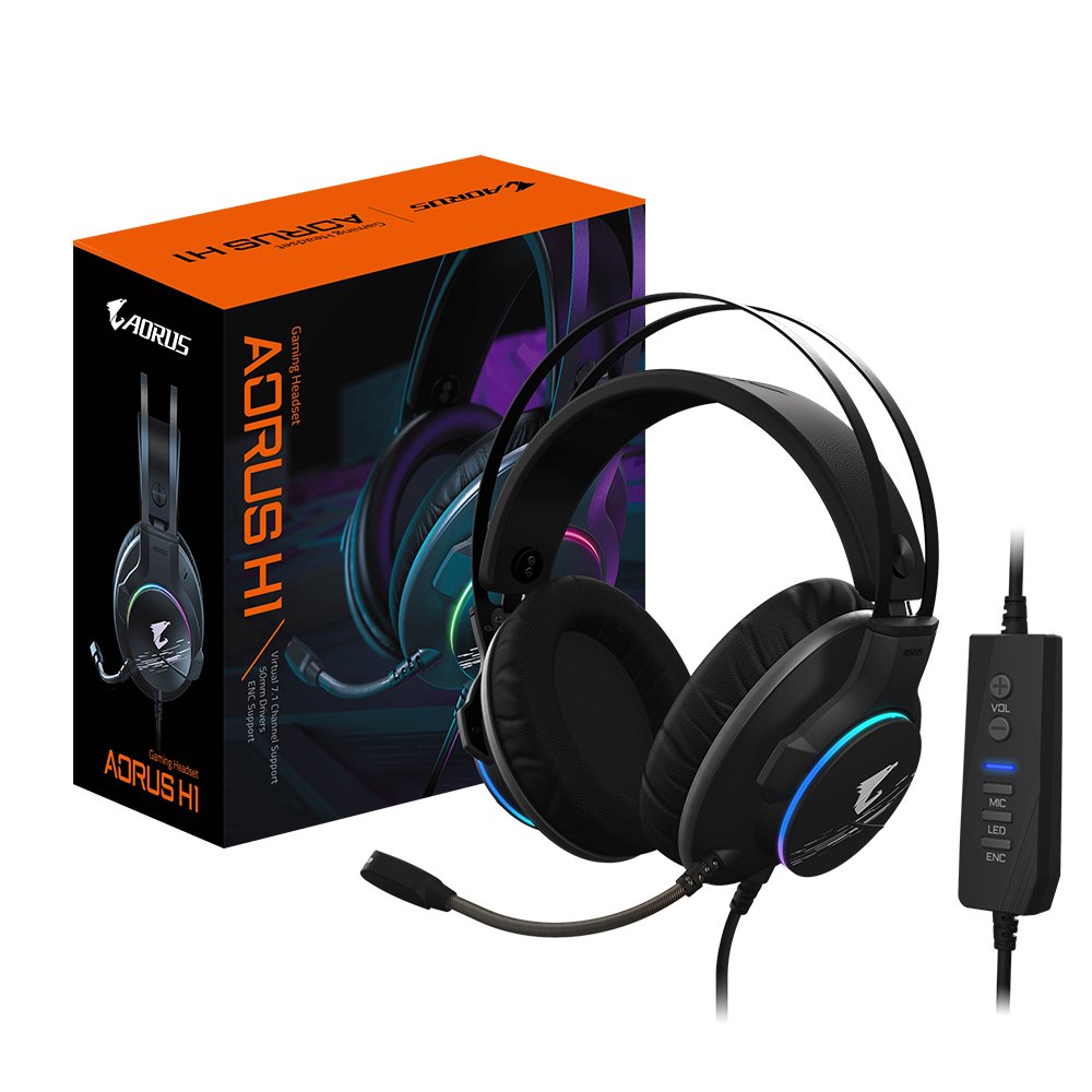 EAN 4719331551995 - GIGABYTE AORUS H1 auricular y casco Auriculares Alámbrico Diadema Juego USB tipo A Negro imagen 8