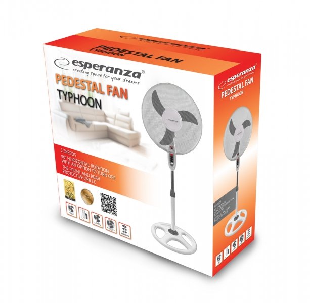 EAN 5901299914434 - Esperanza EHF002WE ventilador Gris, Blanco imagen 2