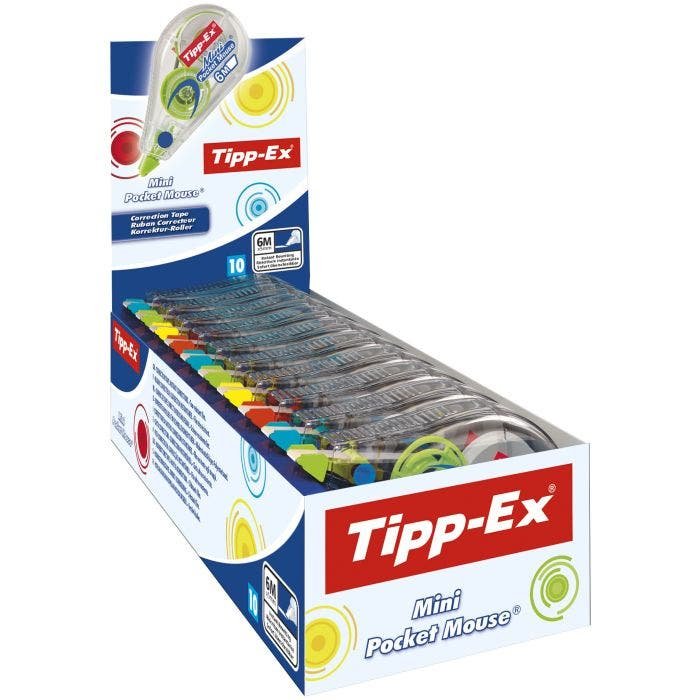 Caja De Corrector De Escritura En Cinta Bic Mini Pocket Mouse 926397 5mm X 6m 10 Unidades