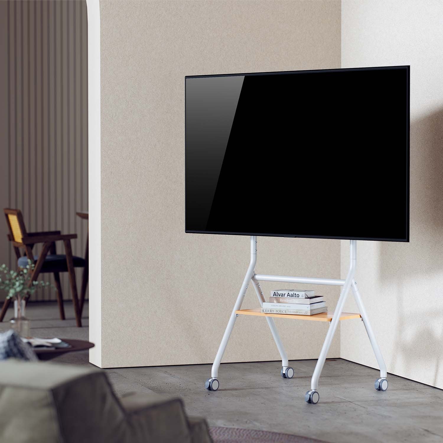 EAN 8435739902363 - AISENS FT86FE-331 soporte para pantalla de señalización 2,18 m (86") Blanco, Madera imagen 4