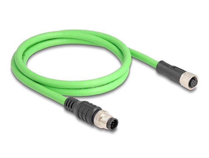 Delock 80401 Cable M12 Codificado A 8 Pin Macho A Hembra Pur (Tpu) 1 M