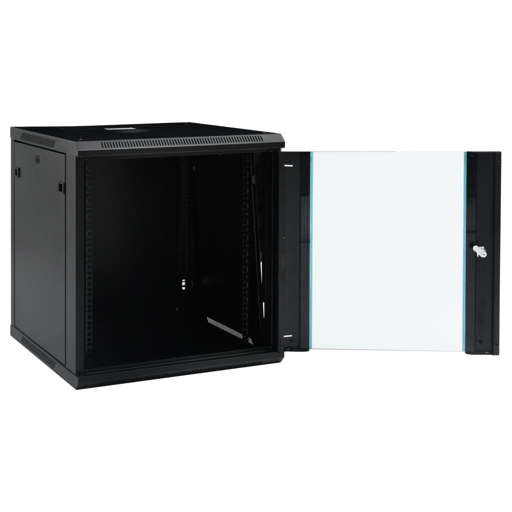 Armario Rack Mural 19" Phasak 15u 600x600 Negro + Ventilacion/Luz Azul