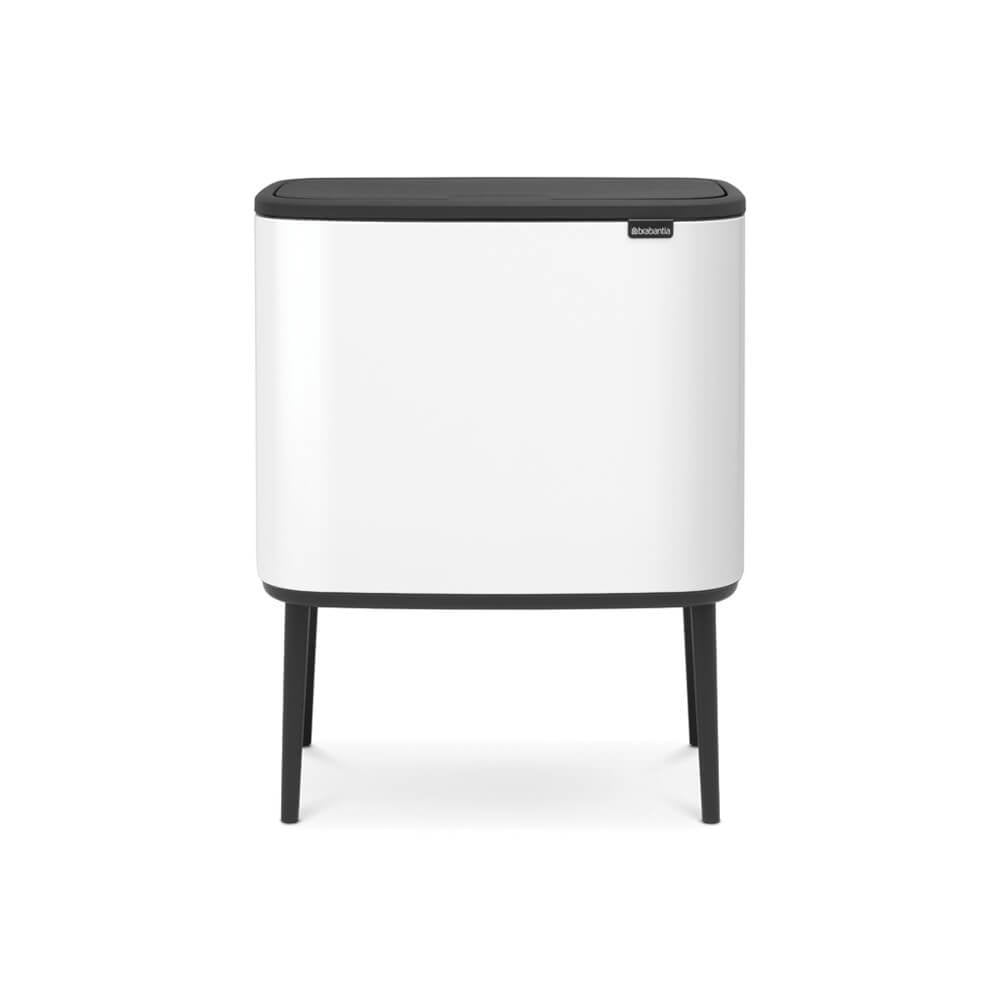 Brabantia 313523 Papelera 33 L Rectangular Acero Inoxidable Negro, Blanco