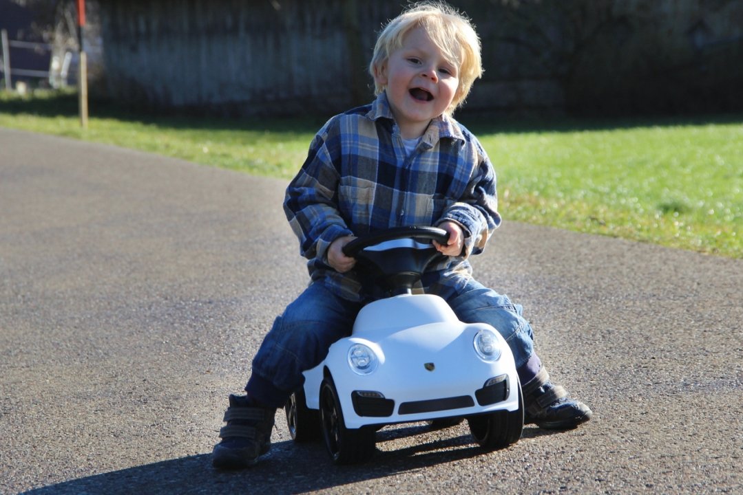 Jamara 460209 Correpasillo Porsche 911, Blanco