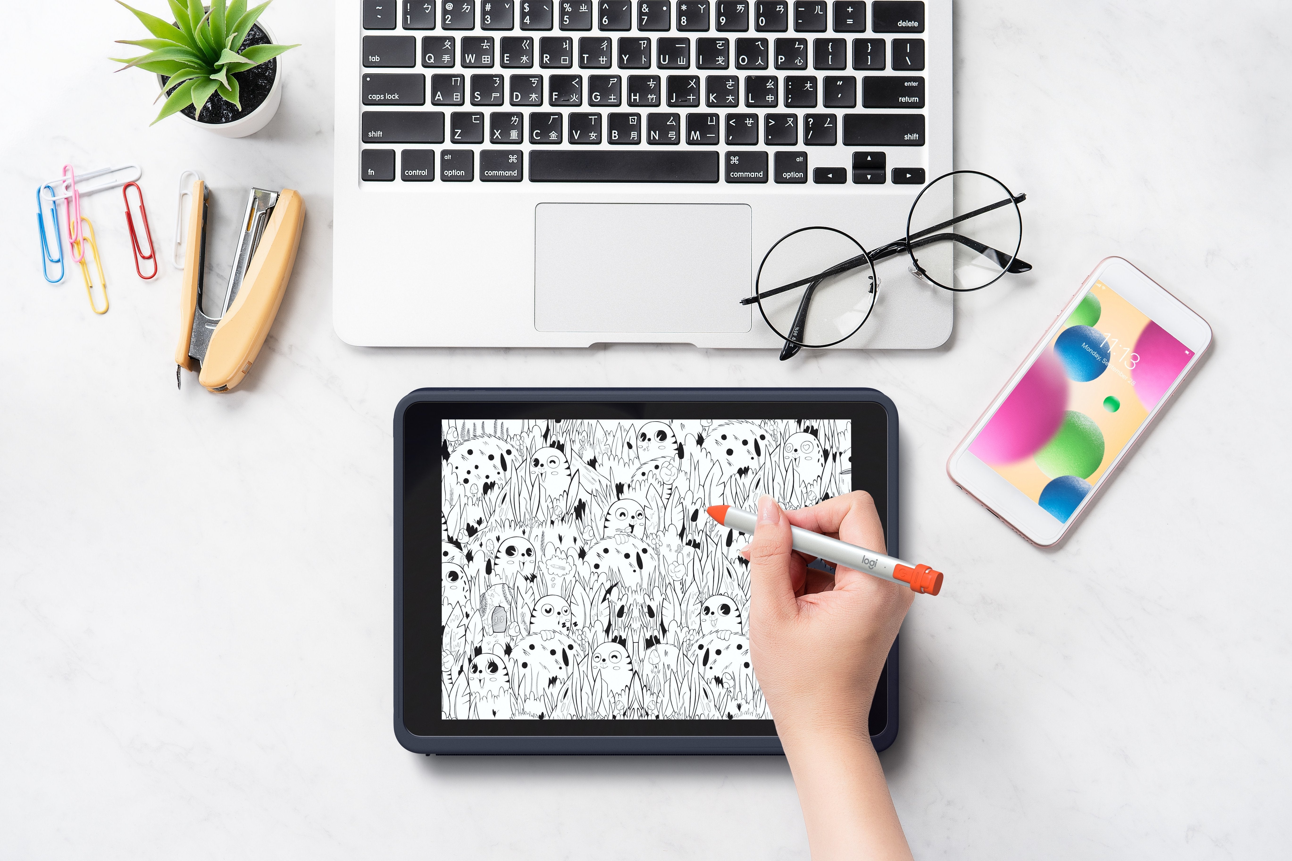 Logitech (Aleman) Rugged Folio Ipad 10.2 Azul Clásico