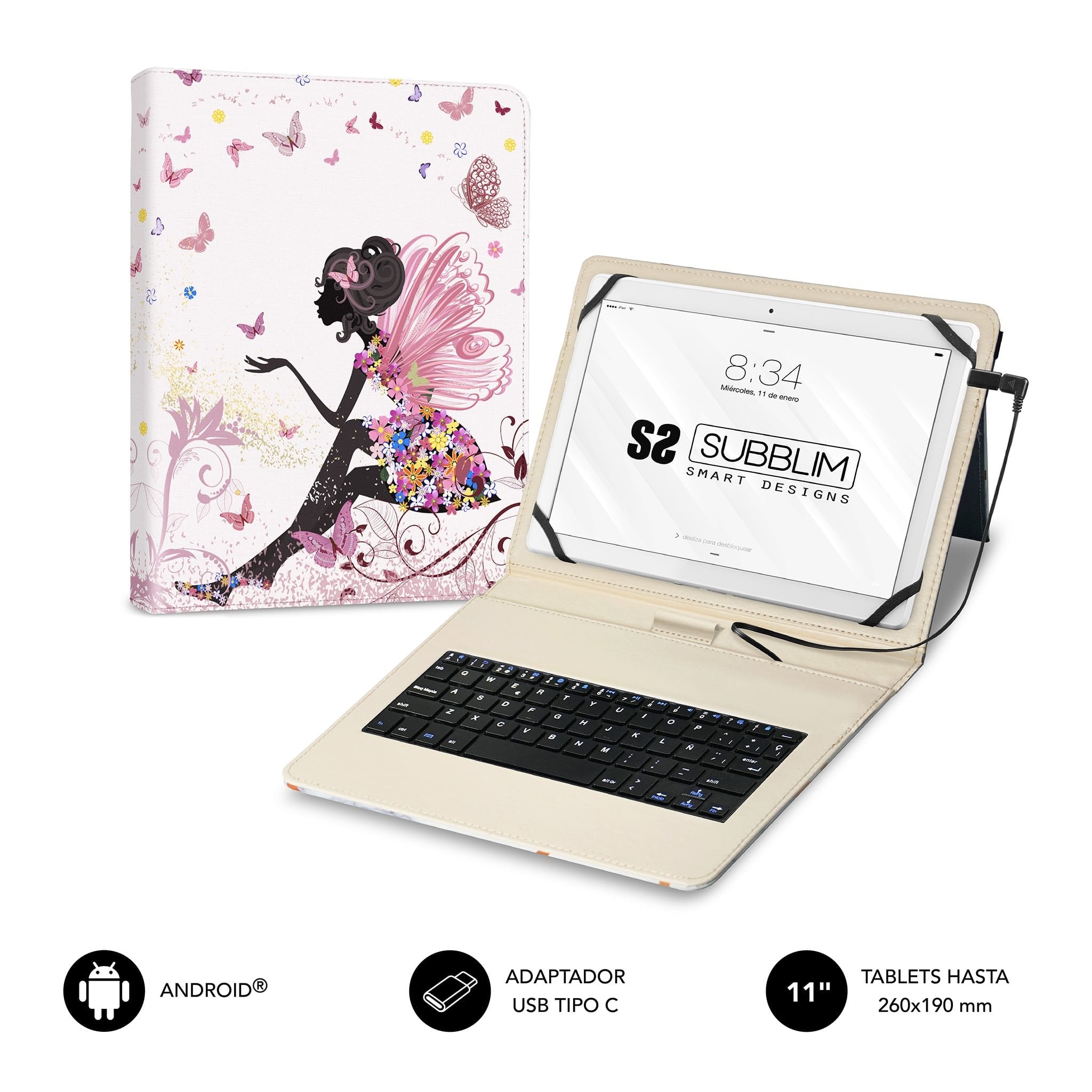 EAN 8436586742485 - SUBBLIM SUBKT1-USB052 teclado para móvil QWERTY Español MicroUSB Multicolor imagen 2