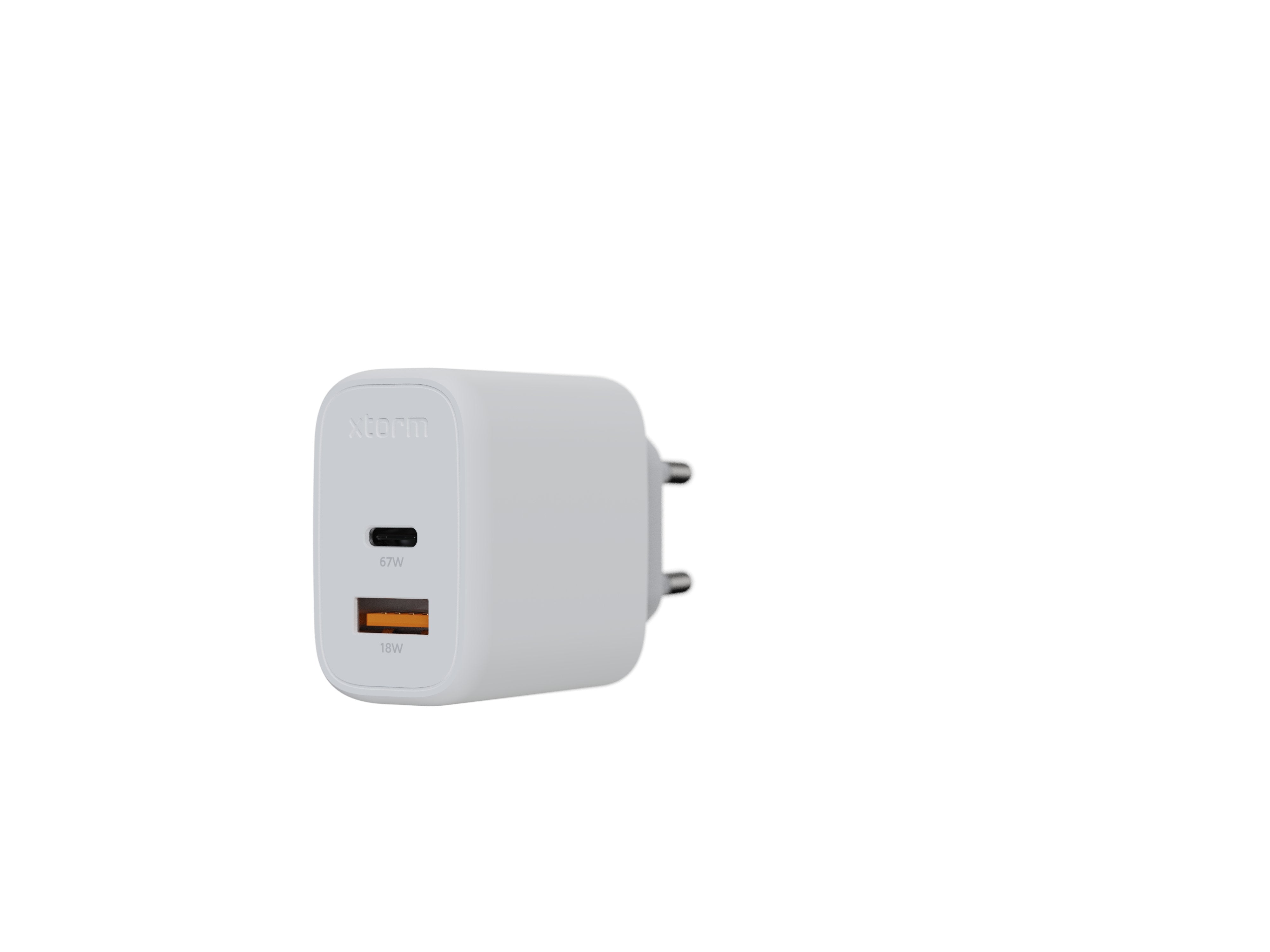 Cargador Usb De Viaje/Pared 67w Gan2 Ultra Wall Type-C/Usb 3.0 Blanco Xtorm Hasta 67w/ 1xusb-C, 1xusb-A