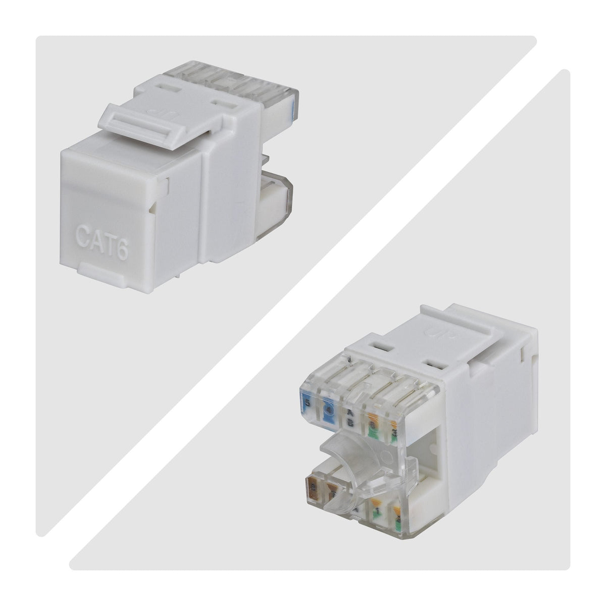 Startech.Com Cat6 Keystone Jack Módulo, Pack De 24 Rj45 Ethernet Keystone Conector Hembra, Utp Cat6 Wandbuchse, 180 Grad 110 Punch Down Conector Hembra, Blanco, Plano, Blanco, Rj-45, Conector Hembra, Conector Hembra, 10gbase-T
