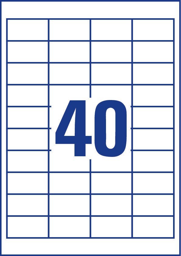 Avery Zweckform 3657 Etiqueta Autoadhesiva Rectángulo Permanente Blanco 4000 Pieza(S) 52,5 X 29,7mm, A4