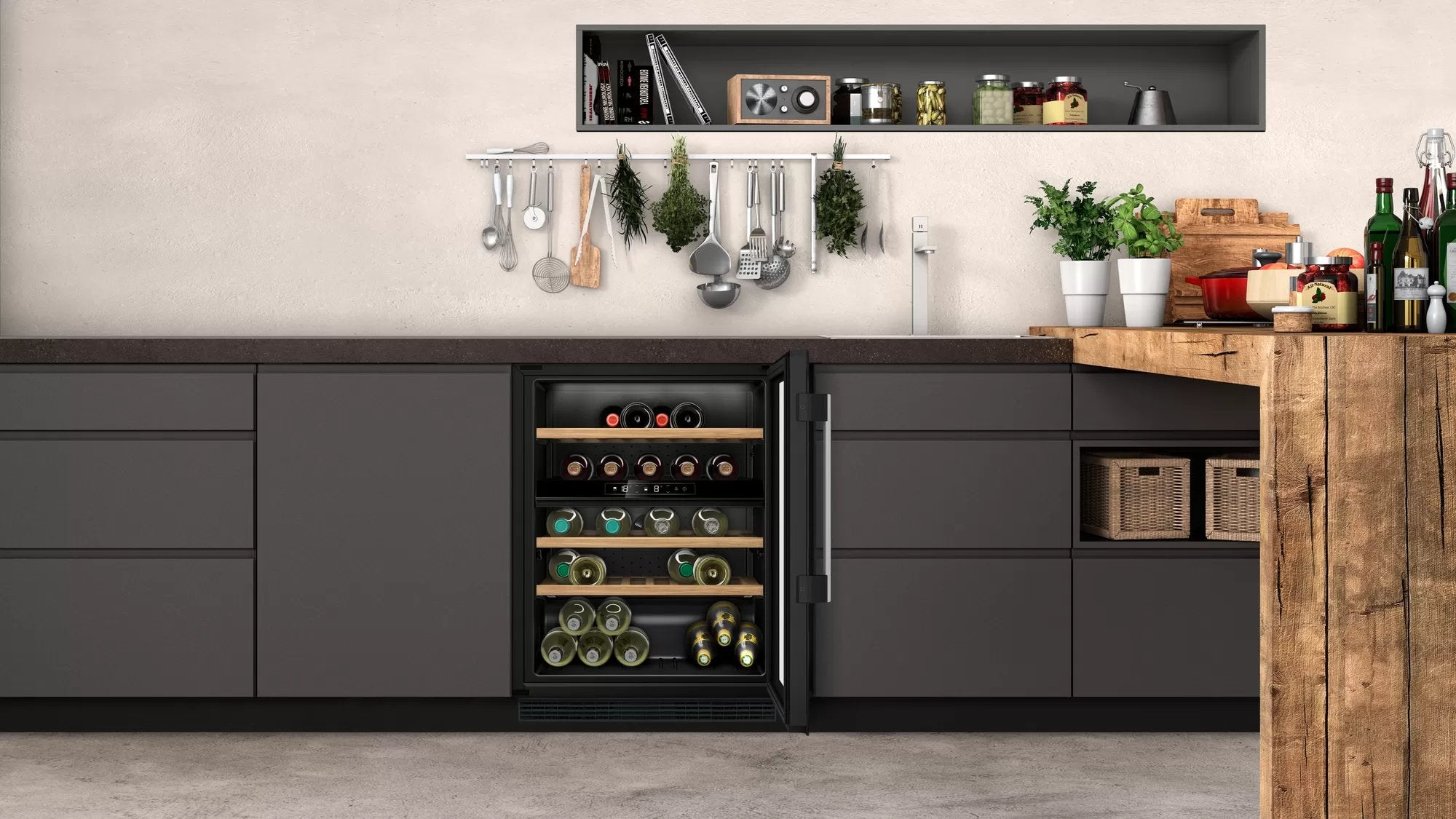 Neff Ku9213hg0 N 70, Enfriador De Vino (Negro, 2 Zonas De Temperatura) Ku9213hg0