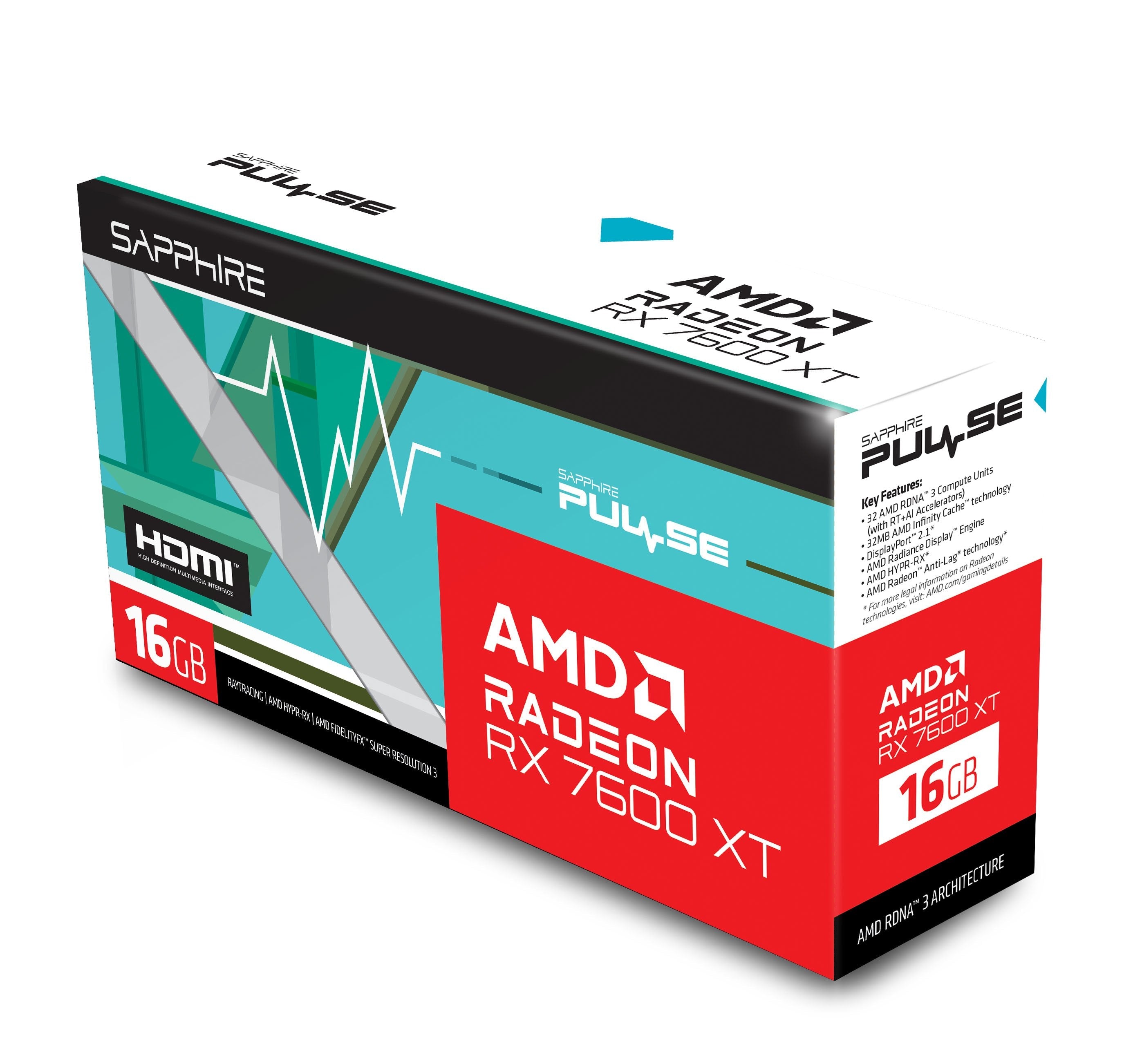 Sapphire Pulse Amd Radeon Rx 7600 Xt Gaming Oc 16gb Gddr6 11339-04-20g