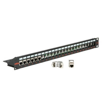 Roline 19'' Keystonepanel 24 Ports. Blank. Black