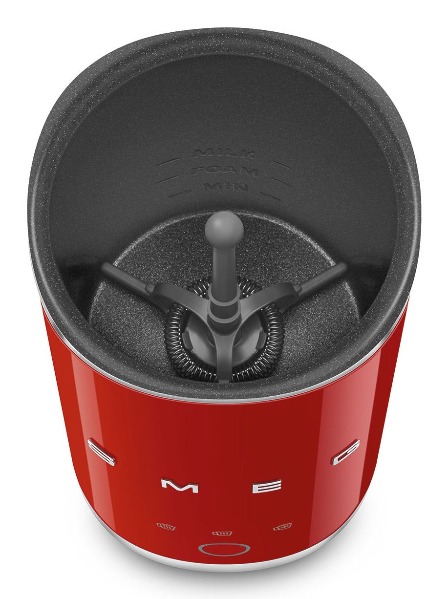 Smeg Milchaufschäumer Mff02rdeu, 3 Funktionen, Antihaft, 500w, Rojo