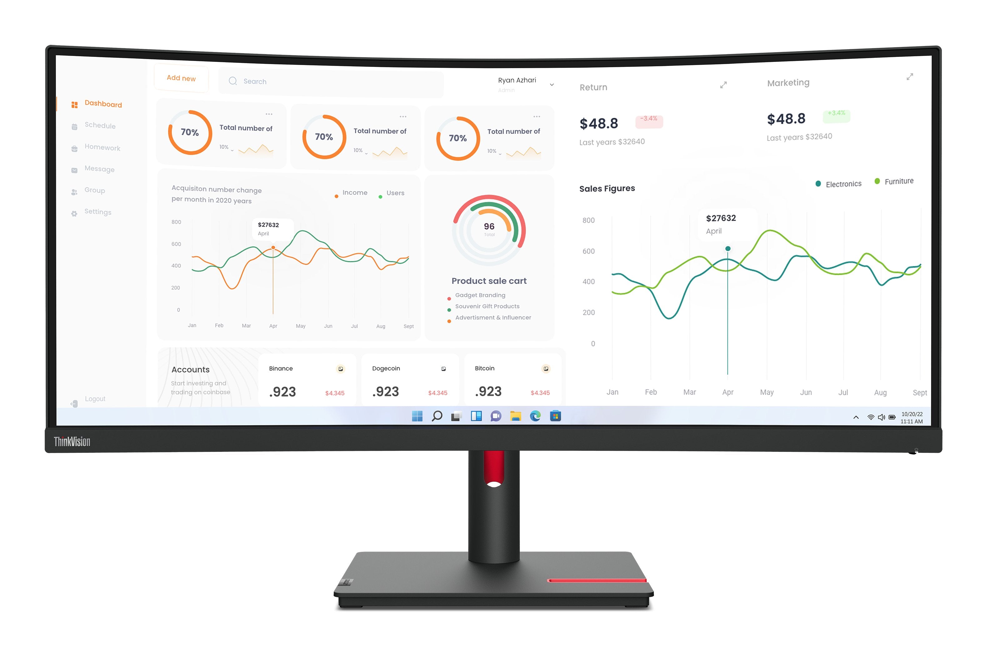 EAN 0196801194922 - Lenovo ThinkVision T34w-30 LED display 86,4 cm (34") 3440 x 1440 Pixeles Wide Quad HD Negro imagen 2