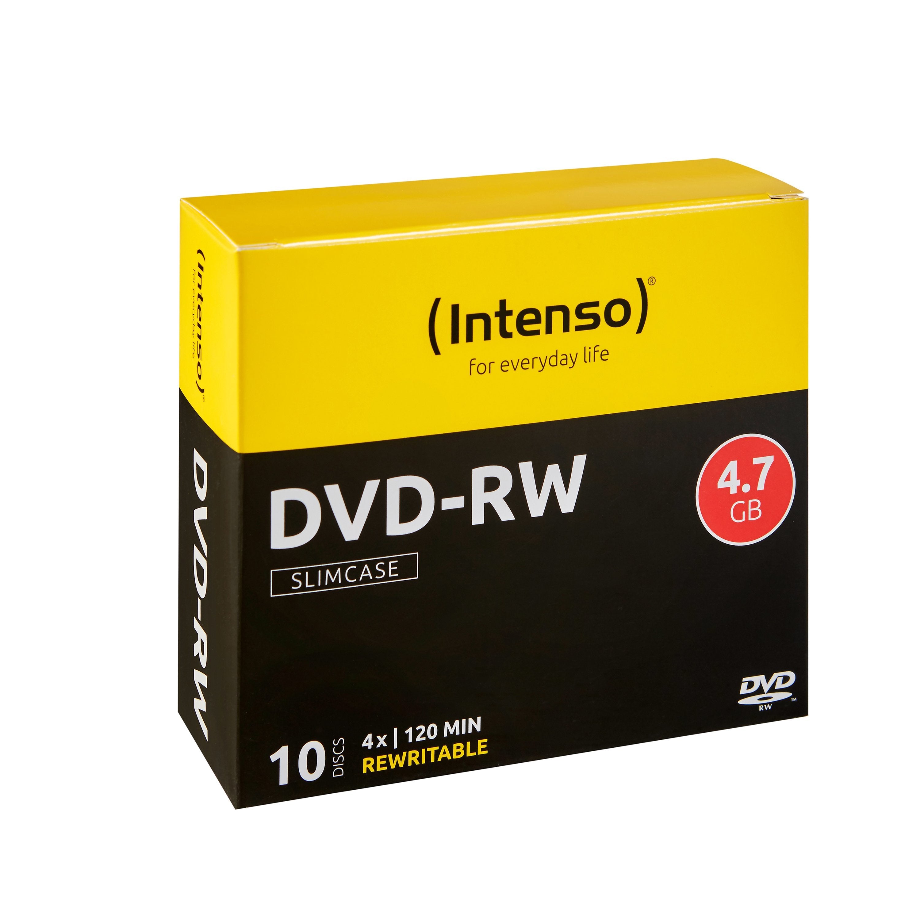 Intenso Dvd-Rw Rohlinge Rewritable 4,7gb 4x Speed 10er Pack