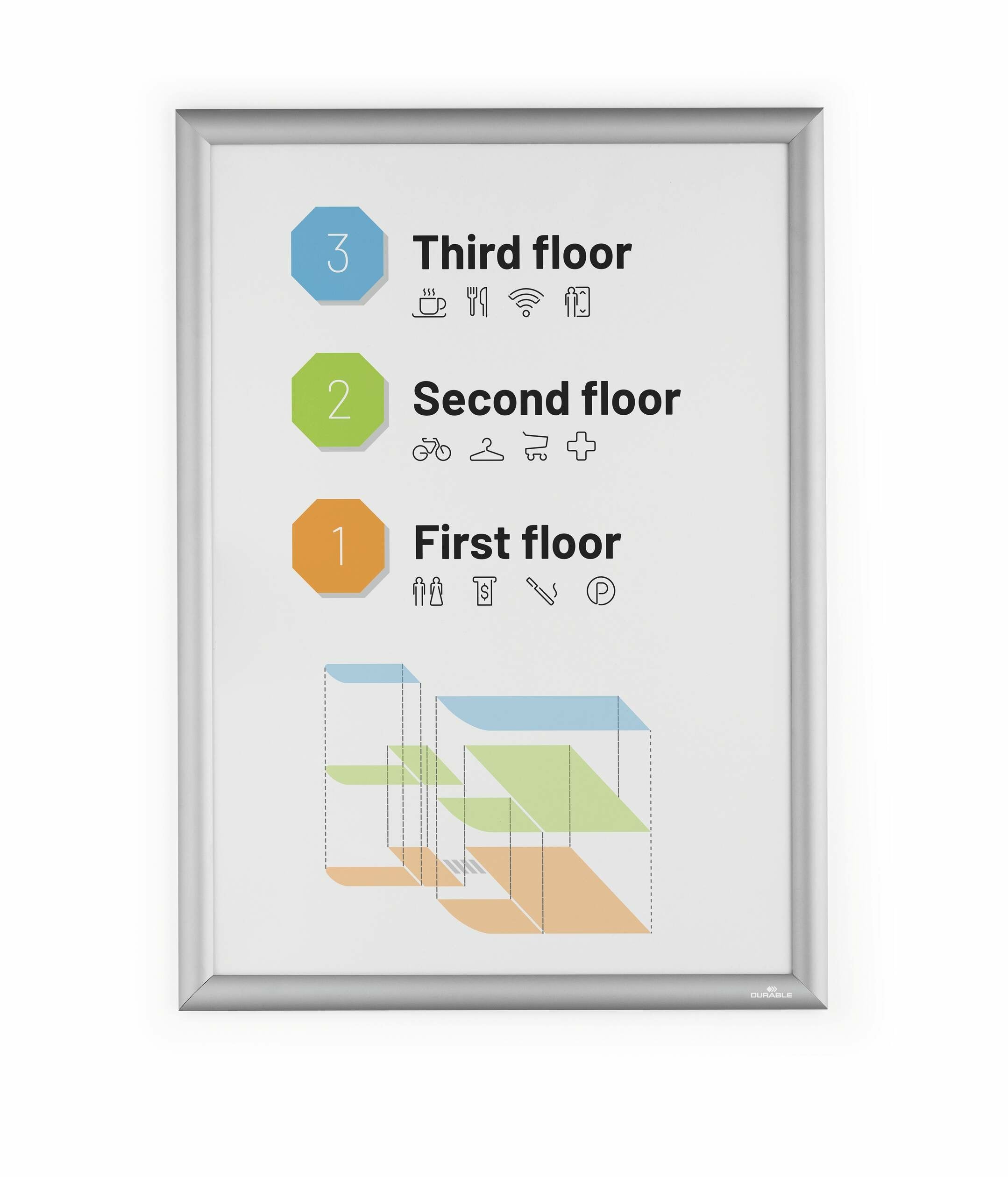 EAN 4005546739571 - Durable 500823 marco para pared 450 x 625 mm Rectángulo Plata Aluminio imagen 3
