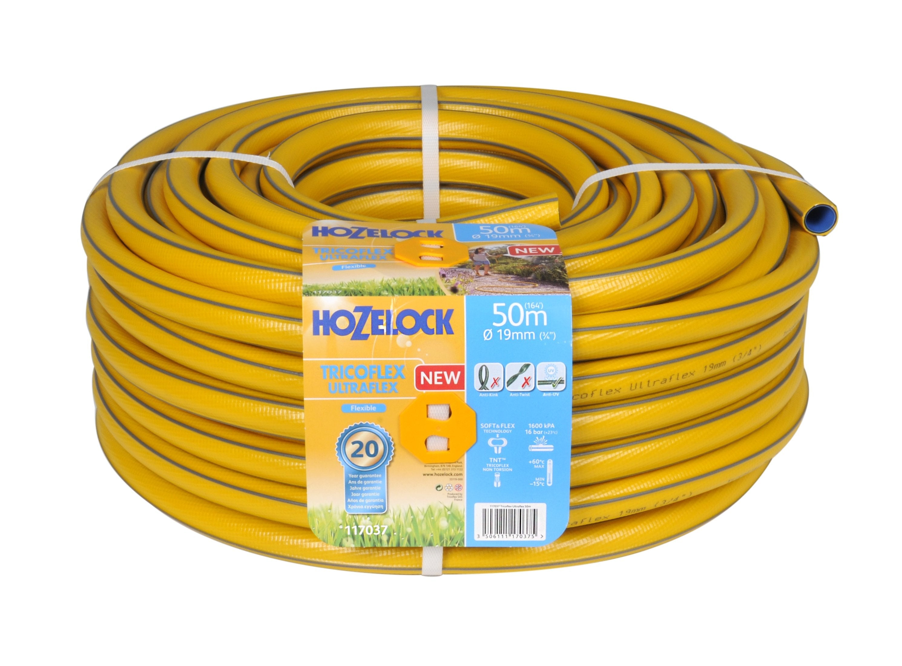 EAN 3506111170375 - Hozelock 117037 manguera de jardín 50 m PVC Gris, Amarillo imagen 1