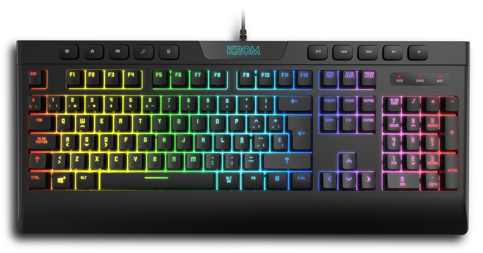 Krom Pack Rgb Teclado Membrana Y Raton Kalyos Sp