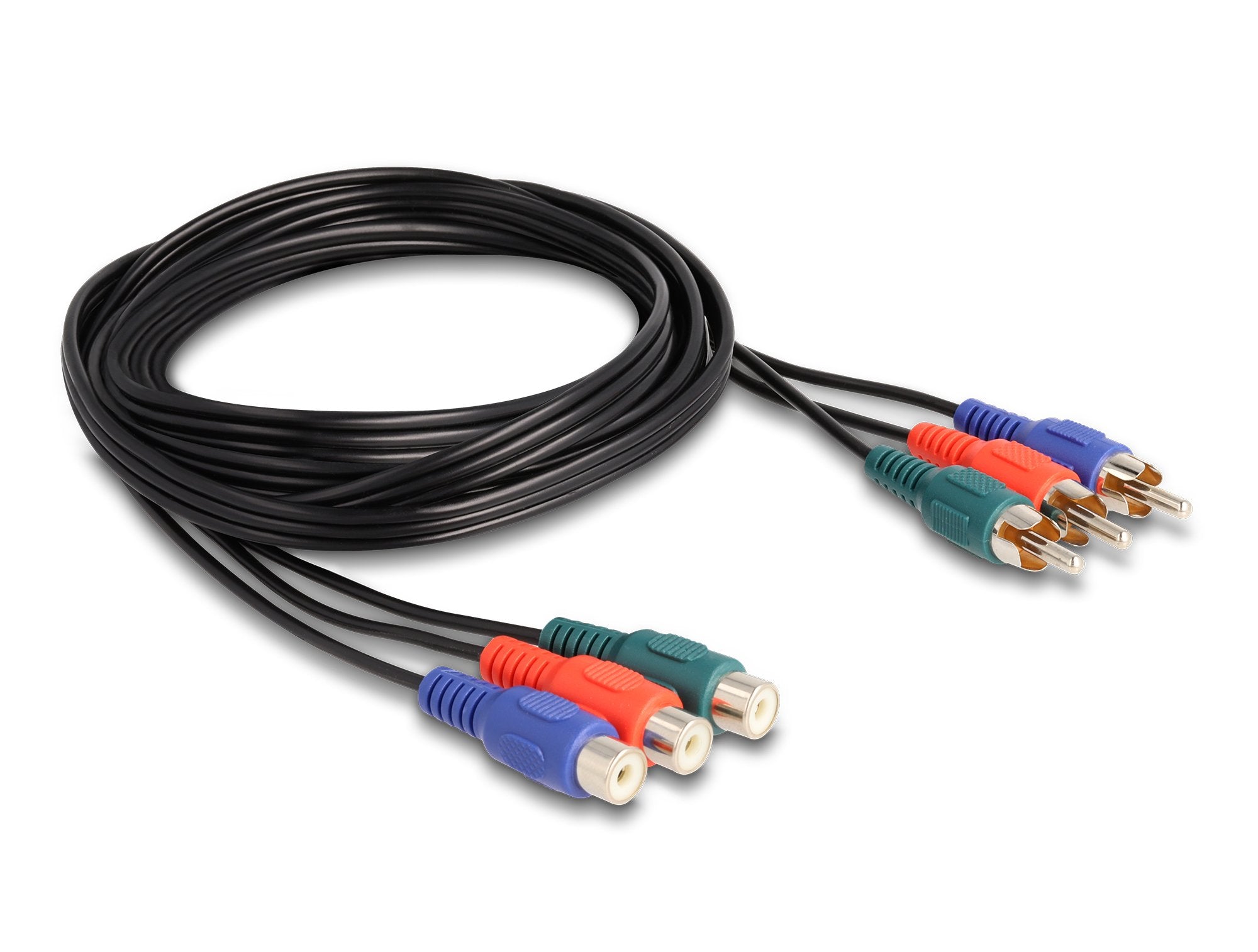 Delock 85390 Cable De Extensión Rca Rgb De 3 X Machos A 3 X Hembras, 1 M