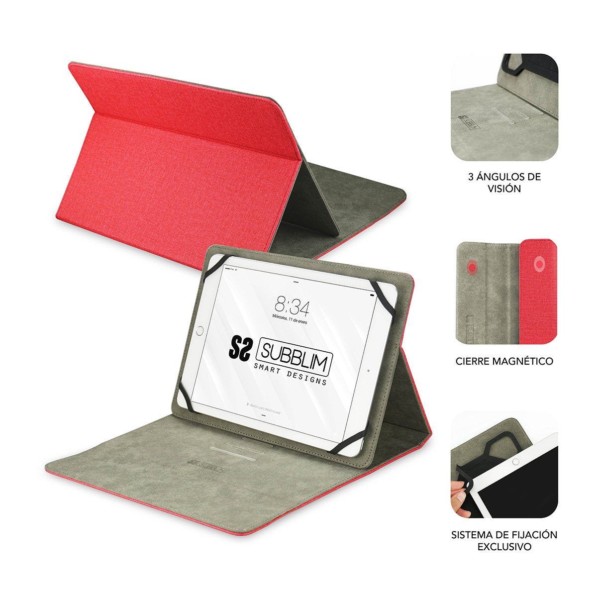 EAN 8436586740801 - SUBBLIM SUB-CUT-1CT002 funda para tablet 25,6 cm (10.1") Folio Rojo imagen 2