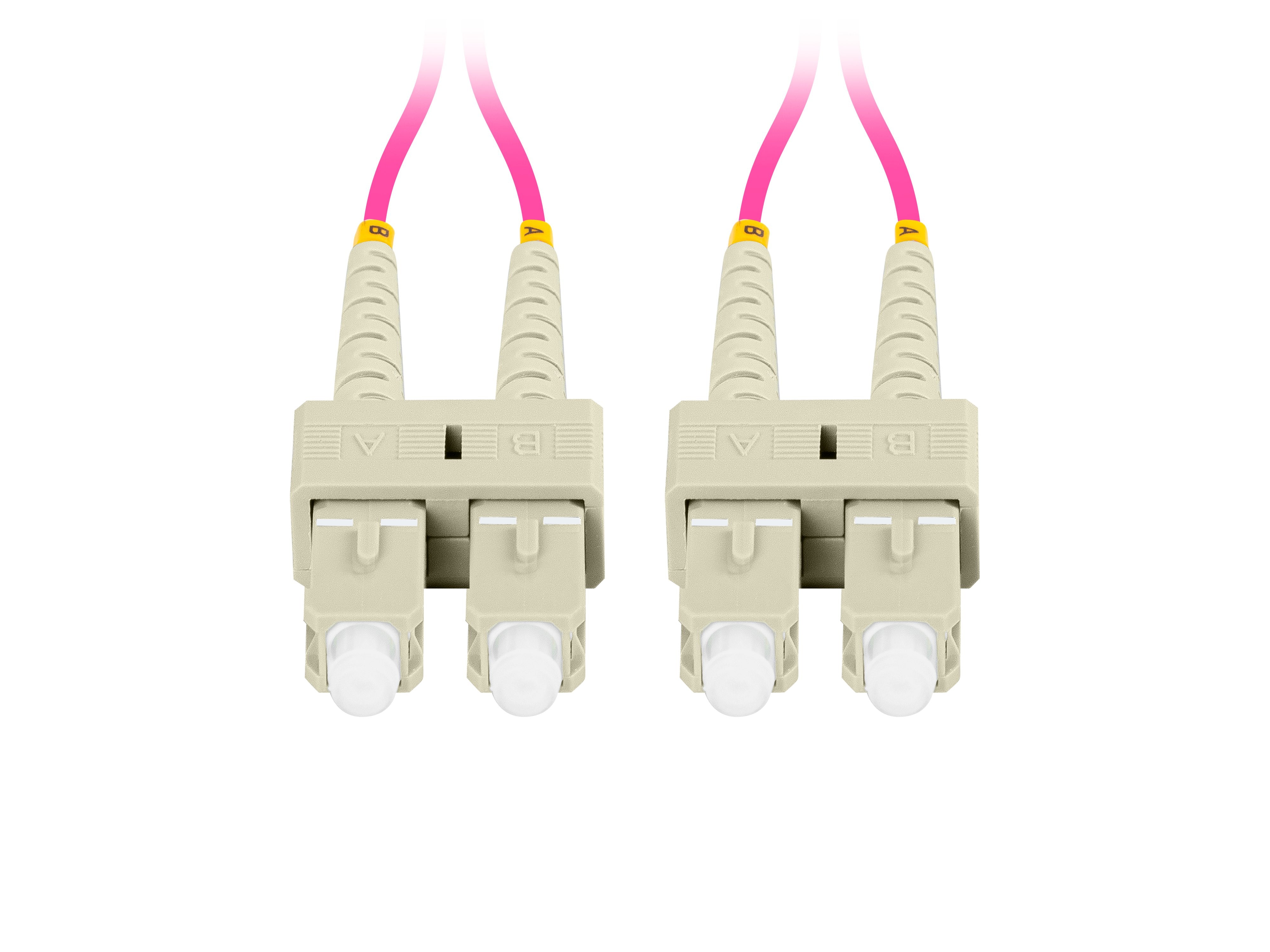 Cable Fibra Óptica 1m Lanberg Multi Sc/Upc-Sc/Upc Duplex Om4 50/125 Lszh Violeta