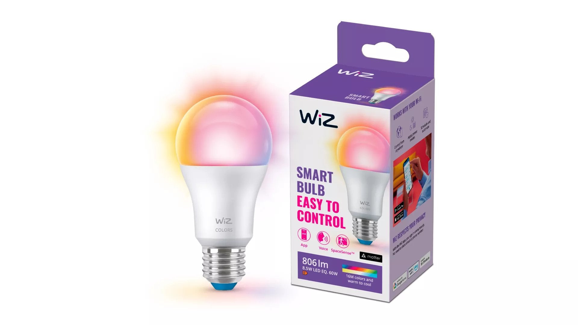 EAN 8720169072299 - WiZ 8720169072299 iluminación inteligente Bombilla inteligente Wi-Fi/Bluetooth 8,5 W imagen 2