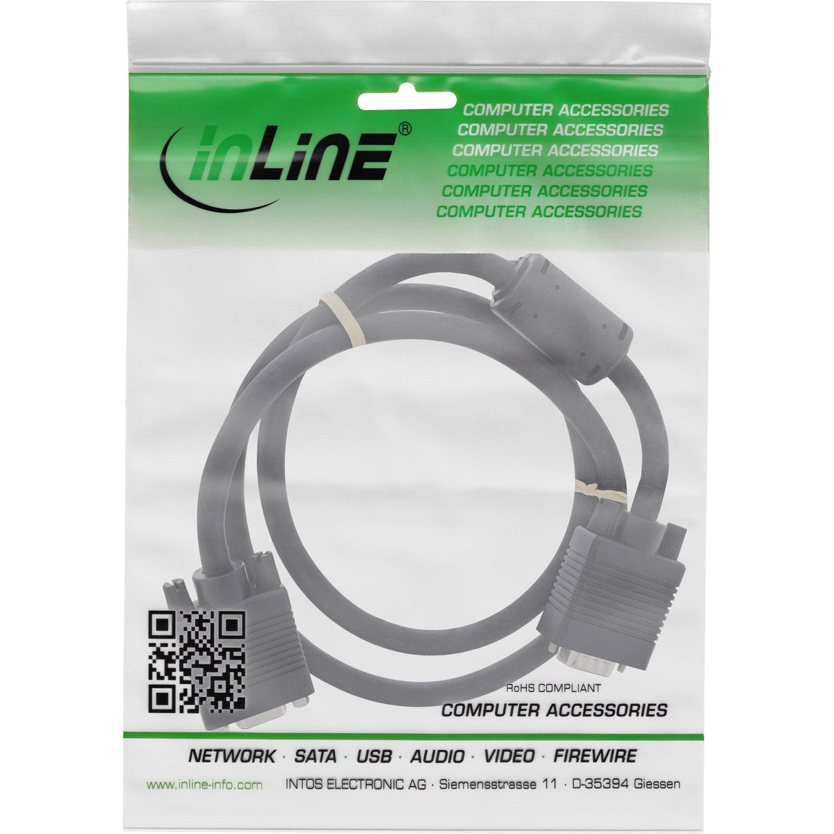 Cable De Extensión Inline S-Vga 15hd Macho A Hembra Negro 0.5m