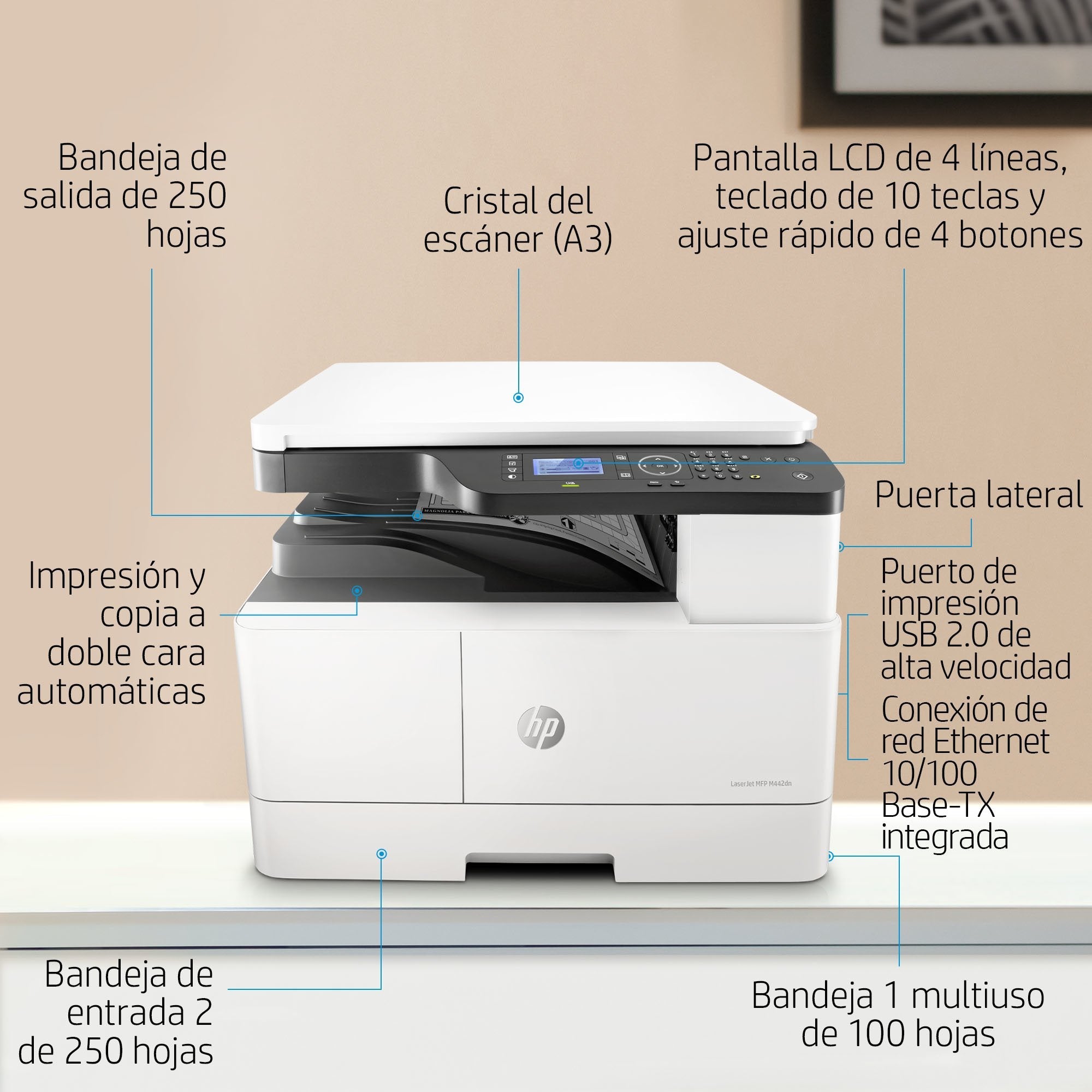 EAN 0194441017663 - HP LaserJet M442dn Laser A3 1200 x 1200 DPI 24 ppm imagen 9