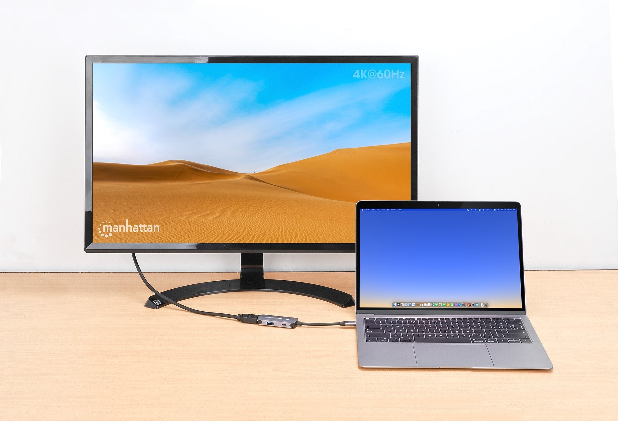 Manhattan 190299 Base Para Portátil Y Replicador De Puertos Alámbrico Usb 3.2 Gen 1 (3.1 Gen 1) Type-C Plata