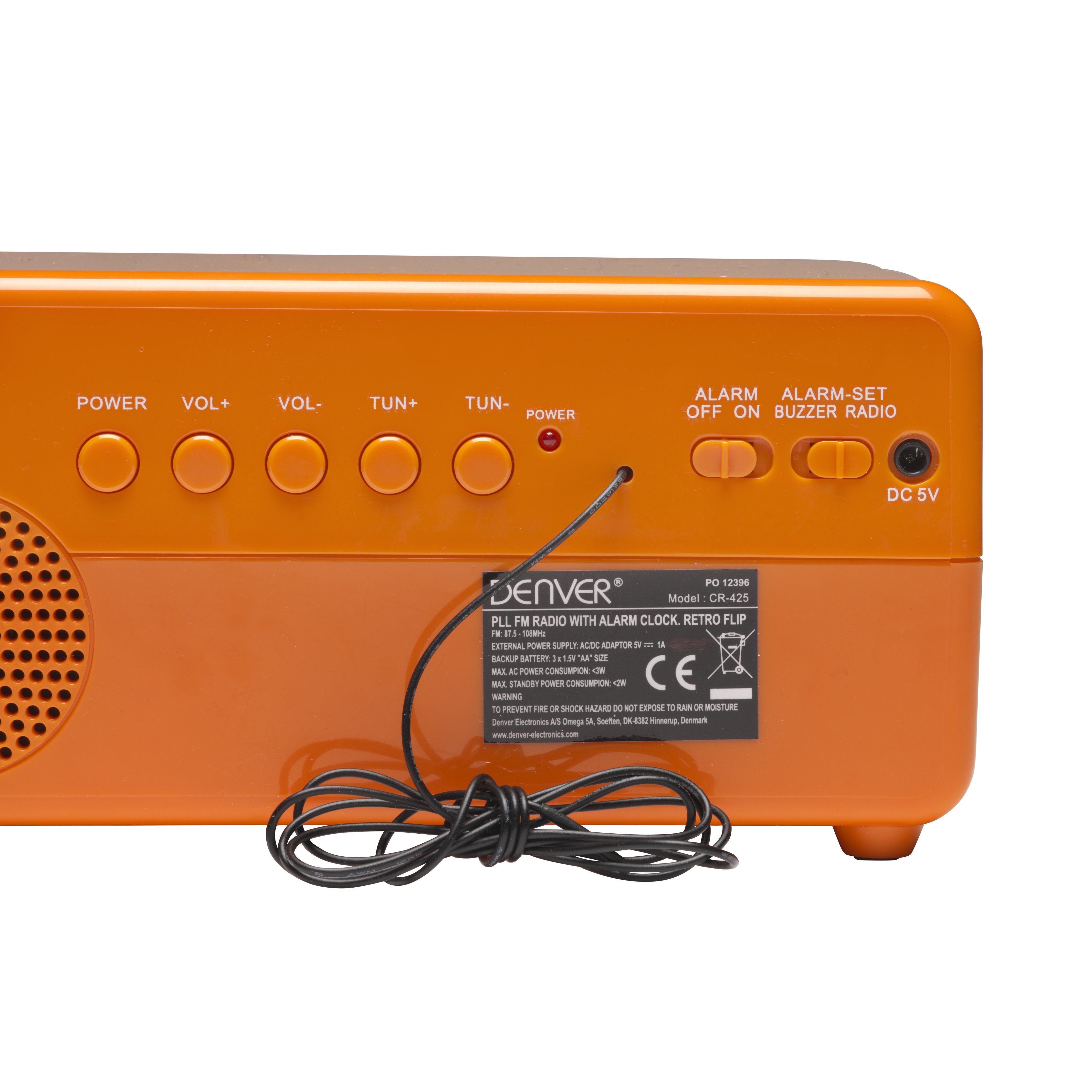 EAN 5706751043130 - Denver CR-425 radio Reloj Analógico y digital Naranja imagen 4