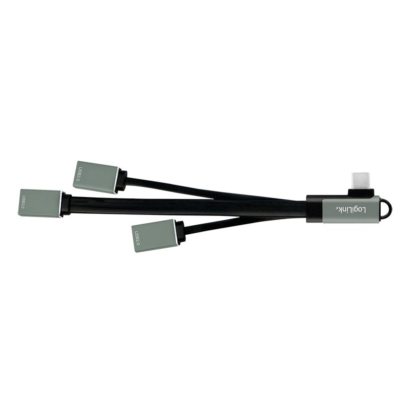 Logilink Hub Usb C De 3 Puertos, 2xusb2.0af + 1xusb3.0af, Conector Acodado