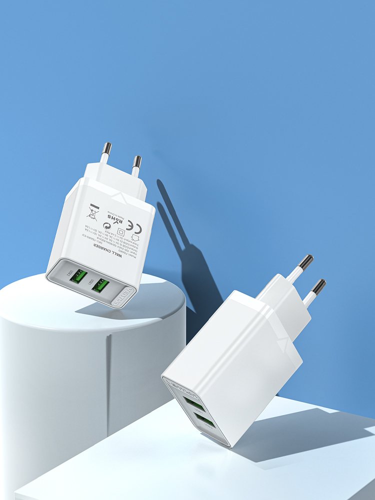 Cargador De Pared Vention Fbaw0-Eu 2xusb 18w Blanco