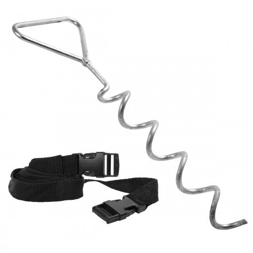 Hudora Trampoline Anchors Kit De Anclaje Para Cama Elástica, Soporte Kit De Anclaje Para Cama Elástica, Acero, Negro, Plata