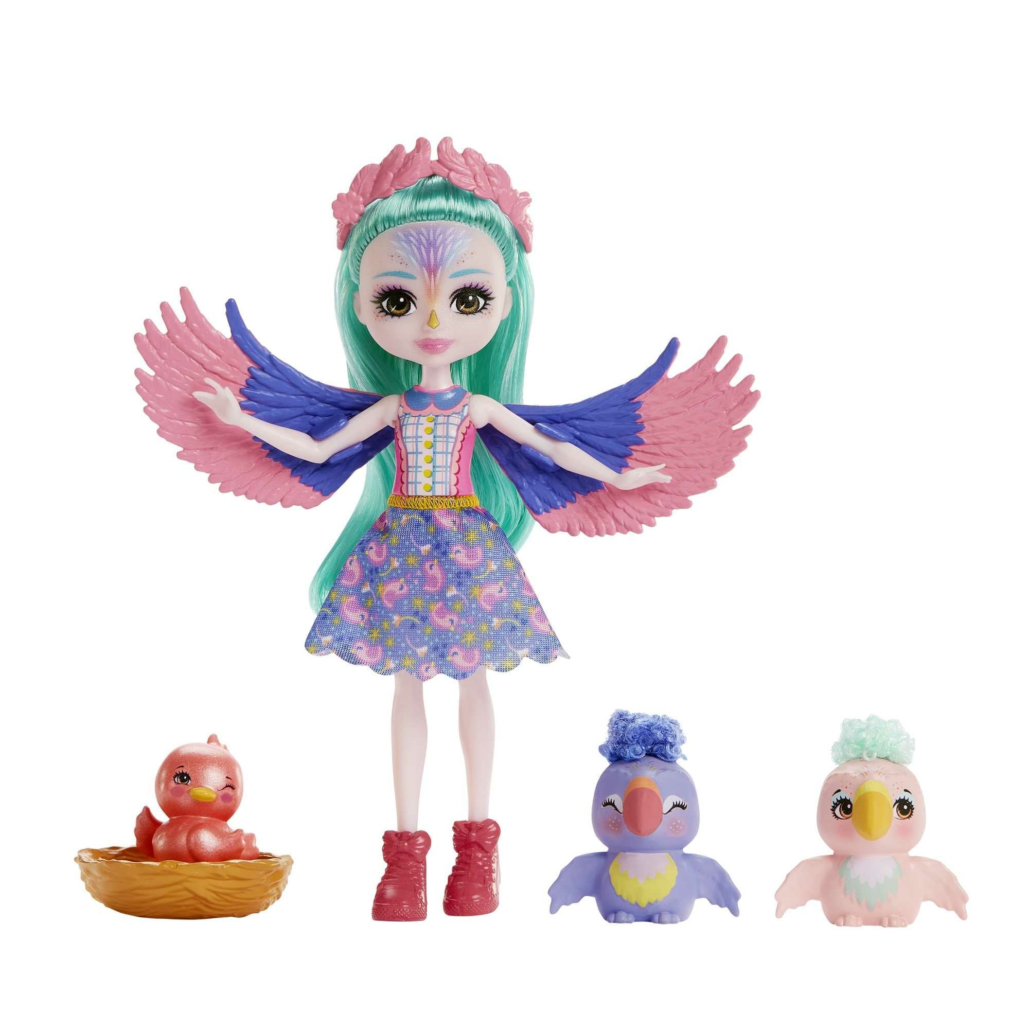 Muñeca Mattel Enchantimals Filia Finch Familia Hkn15